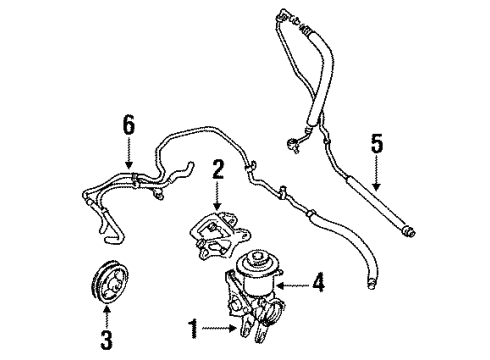 1986 Toyota Camry Reservoir Assembly, VANE Pump Oil Diagram for 44360-32020