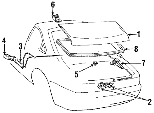 1991 Toyota MR2 Panel Sub-Assy, Luggage Compartment Door Diagram for 64401-17130