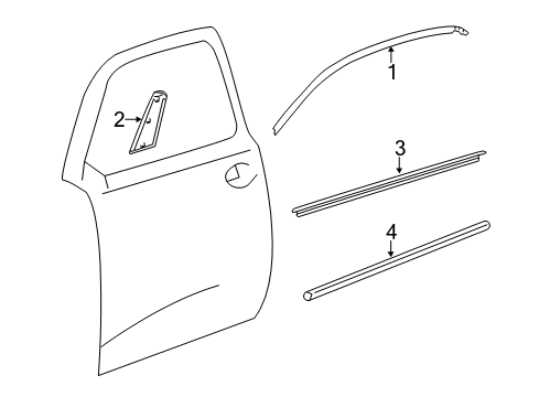 2014 Scion iQ Exterior Trim - Door Diagram