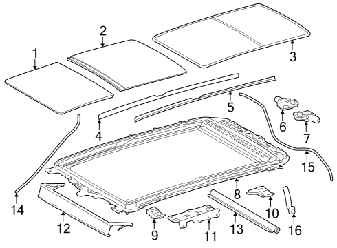 2024 Toyota Grand Highlander Sunroof Diagram