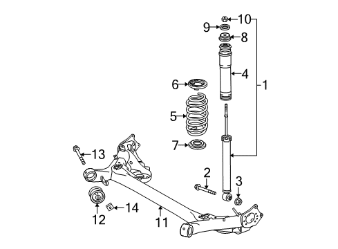 2014 Toyota Prius Rear Suspension Diagram