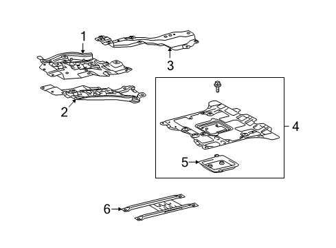 2008 Toyota Land Cruiser Splash Shields Diagram