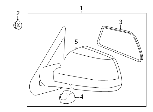 2009 Toyota Sequoia Outer Rear View Mirror Sub Assembly, Left Diagram for 87906-0C030