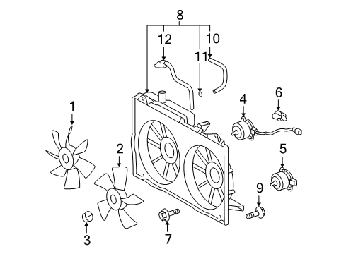 2004 Toyota Prius Cooling System, Radiator, Water Pump, Cooling Fan Diagram 1 - Thumbnail