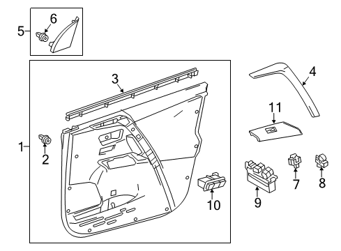 2014 Toyota RAV4 Rear Door Diagram 2 - Thumbnail