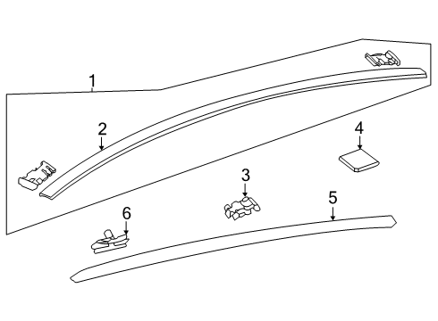 2024 Toyota GR Supra Exterior Trim - Roof Diagram