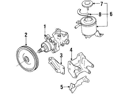 1993 Toyota 4Runner Reservoir Assy, Vane Pump Oil Diagram for 44360-35101