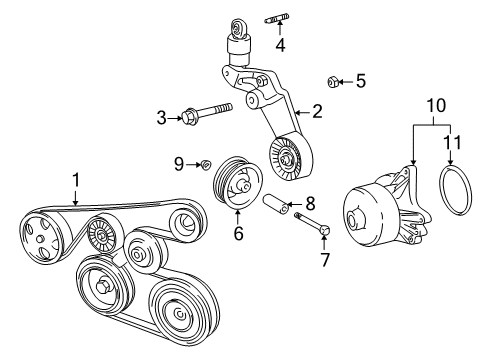 2003 Toyota MR2 Spyder Water Pump, Belts & Pulleys Diagram