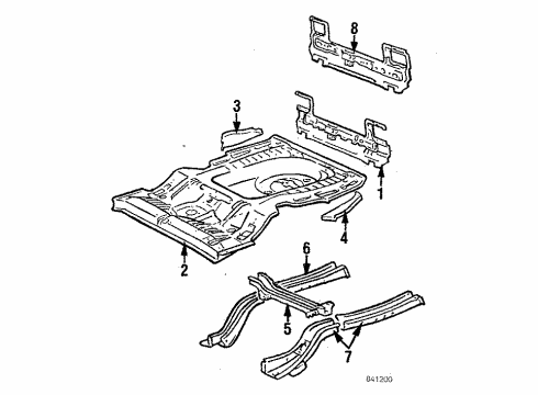 1986 Toyota Corolla Extension, Rear Floor Pan To Quarter Panel, RH Diagram for 58313-12140