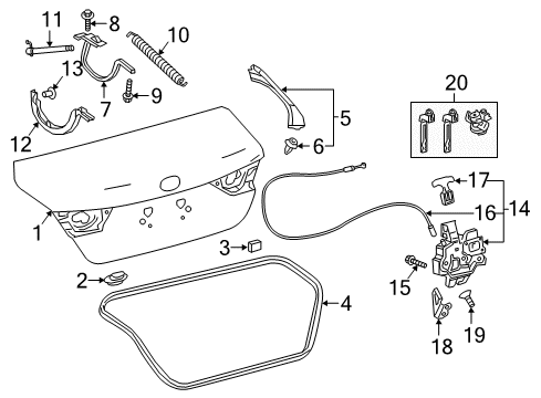 2020 Toyota Camry Trunk Lid Diagram 2 - Thumbnail