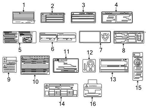 2016 Toyota Prius V Information Labels Diagram