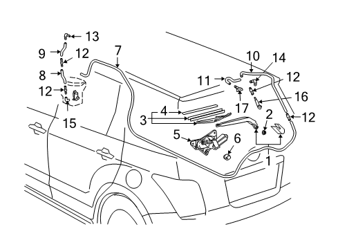 2005 Scion xA Wiper & Washer Components Diagram 1 - Thumbnail