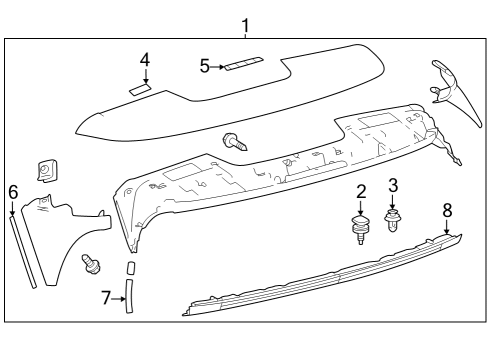 2024 Toyota Grand Highlander SPOILER SUB-ASSY, RR Diagram for 76085-0E931