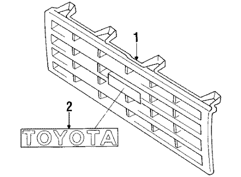 1988 Toyota 4Runner Radiator Grille Emblem, No.2 Diagram for 75312-89103