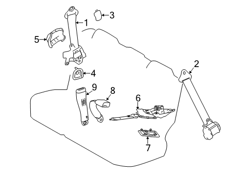 2014 Toyota RAV4 Seat Belt Diagram 2 - Thumbnail