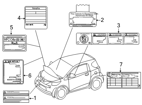 2015 Scion iQ Emission Label Diagram for 11298-47050