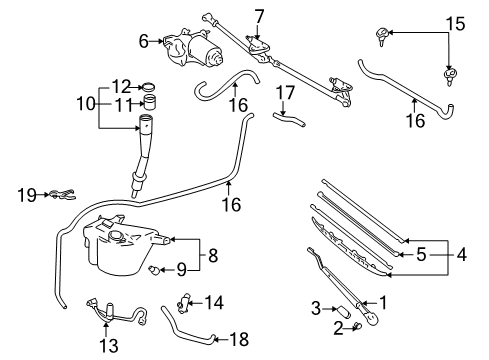 2003 Toyota Sequoia Motor Assy, Rear Wiper Diagram for 85130-34010