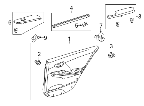 2014 Toyota Camry Panel Assembly, Rear Door Diagram for 67640-06F50-A0