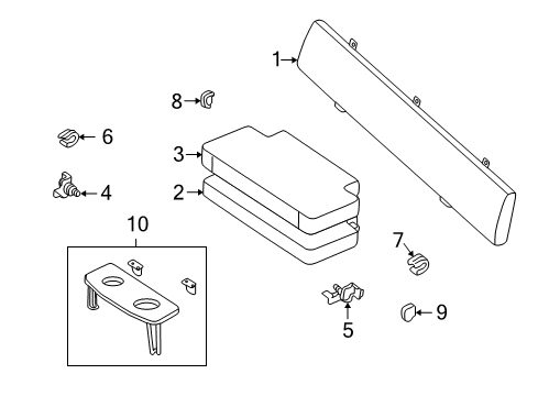 1995 Toyota Tacoma Cover, Rear Seat Cushion Hinge, Upper LH Diagram for 71692-04010-E0