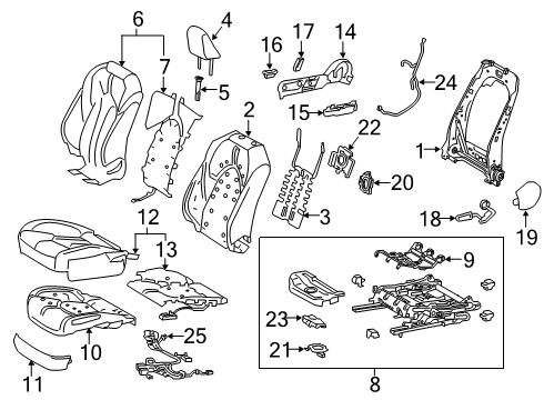 2021 Toyota Avalon Front Seat Cover Sub-Assembly Diagram for 71071-07181-E3