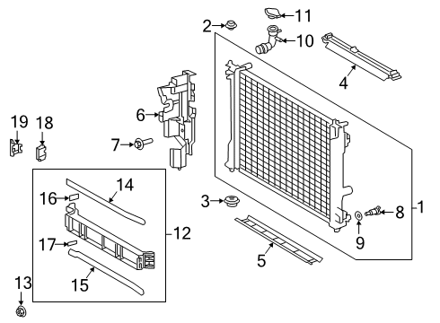 2020 Toyota RAV4 Radiator & Components Diagram 2 - Thumbnail