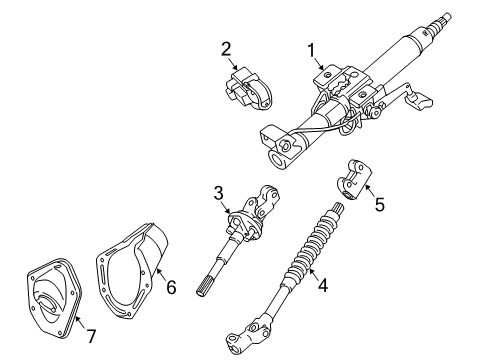 2021 Toyota Tacoma Steering Column & Wheel, Steering Gear & Linkage Diagram