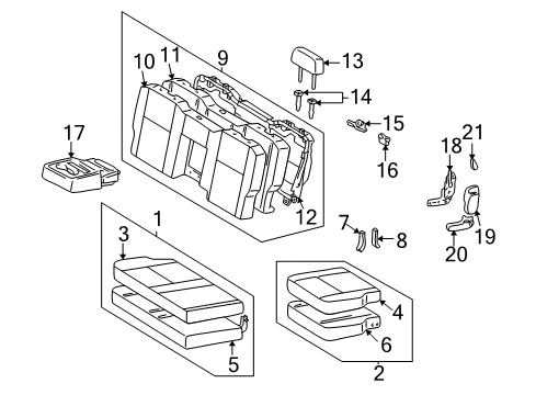 2004 Toyota Tundra Cushion Assembly, Driver Side Diagram for 71470-0C022-E1