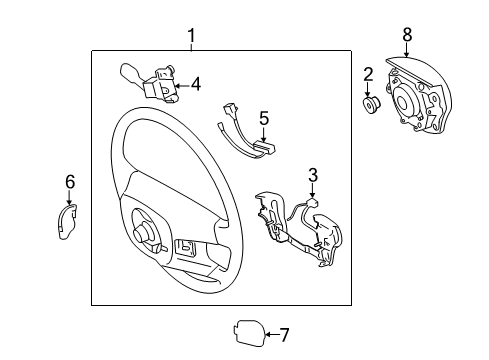 2005 Toyota Avalon Switch Assy, Steering Pad Diagram for 84250-07010-B0