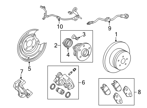 2013 Toyota Matrix Brake Components, Brakes Diagram 3 - Thumbnail