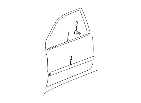 2006 Toyota Highlander Exterior Trim - Front Door Diagram