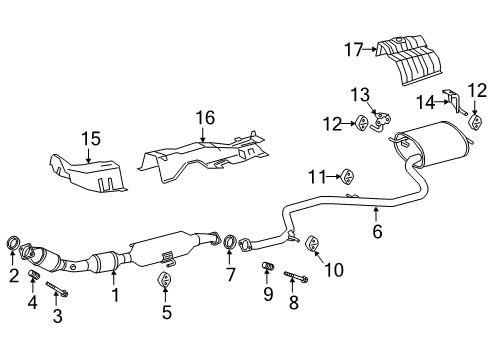 2020 Toyota Corolla Exhaust Tail Pipe Assembly Diagram for 17430-0T330