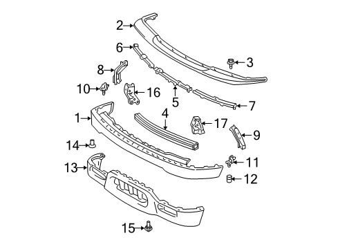 2002 Toyota Tacoma Front Bumper Diagram 1 - Thumbnail