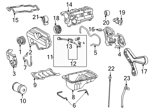 2002 Toyota 4Runner Engin Reman Computer Diagram for 89666-35581-84