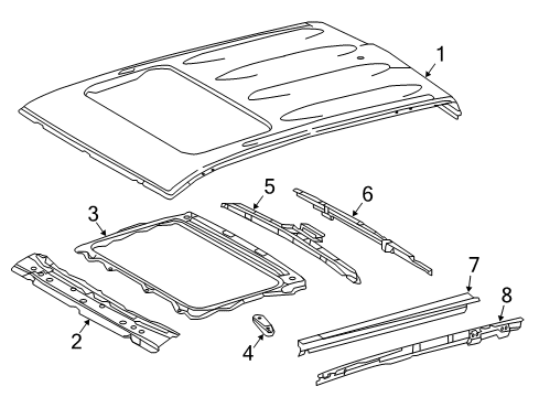 2021 Toyota Tacoma Roof & Components Diagram