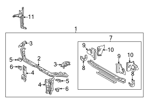 2007 Toyota Matrix Gusset, Front Fender Apron, Upper RH Diagram for 53785-02010