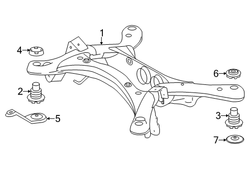 2014 Toyota Highlander Cushion, Rear Suspension Member Body Mount Diagram for 52275-0E021