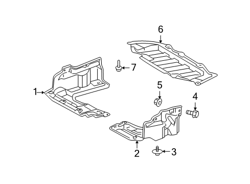 2010 Toyota Matrix Cover, Engine Under RH Diagram for 51451-02050