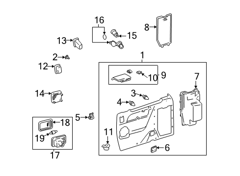 1999 Toyota Sienna Grille, Rear Speaker, LH Diagram for 64384-08010-B0