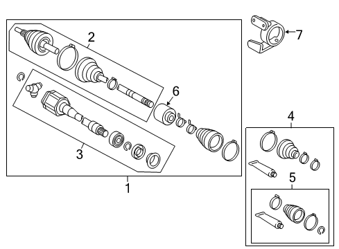 2008 Toyota Camry Drive Axles - Front Diagram 3 - Thumbnail