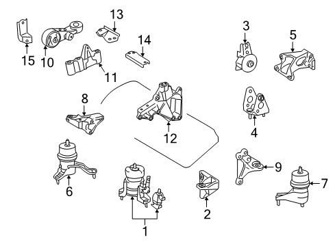 2017 Toyota Sienna Bracket, Upper Passenger Side Diagram for 12313-0P030