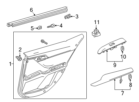 2019 Toyota Camry Armrest, Beige, Rear Driver Side Diagram for 74260-06220-A0