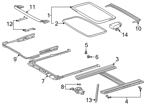 1999 Toyota Corolla Sunroof, Body Diagram