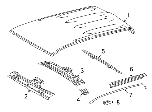 2023 Toyota Tacoma Panel, Roof Diagram for 63111-04180