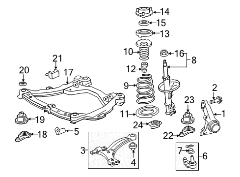 2013 Toyota Camry Front Suspension, Control Arm, Stabilizer Bar Diagram 3 - Thumbnail