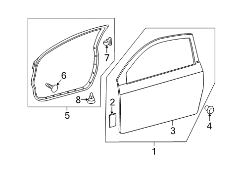 2007 Scion tC Weatherstrip, Front Door, LH Diagram for 67862-21020