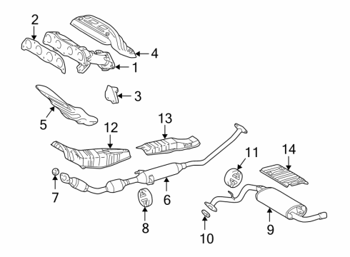 2005 Toyota Corolla Exhaust Components Diagram