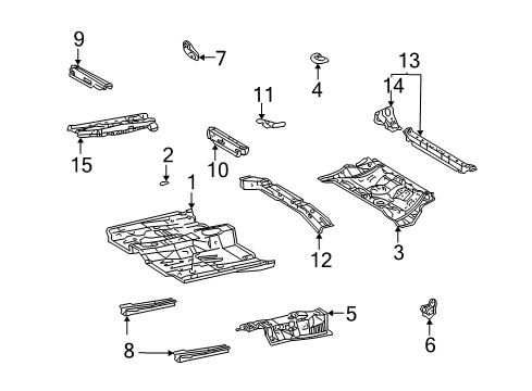 2006 Toyota Matrix Pan, Center Floor Diagram for 58211-01060