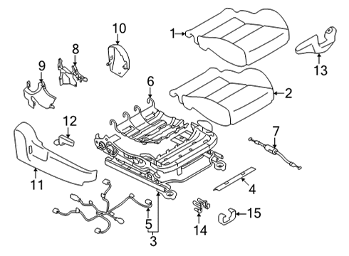 2023 Toyota GR86 Front Seat Components Diagram