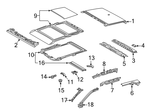 2022 Toyota RAV4 Plate, Roof Panel Reinforcement Diagram for 63179-47010