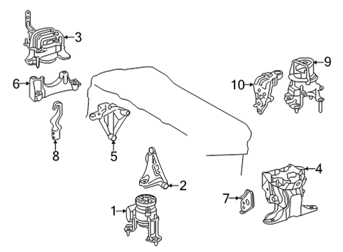 2022 Toyota RAV4 Prime Stay, Engine MOUNTIN Diagram for 12318-25040